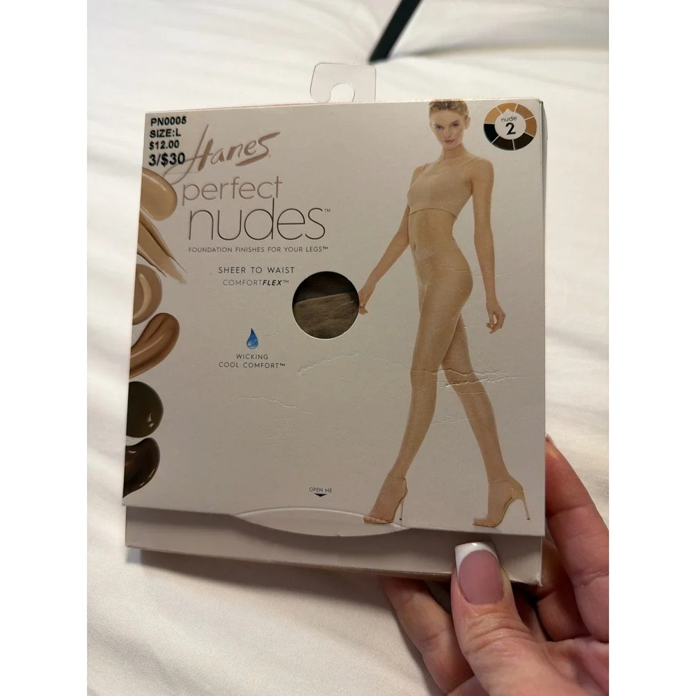 Hanes Perfect Nudes Sheer to Waist Pantyhose Nude 2 Buff Size L PN0005 Tights